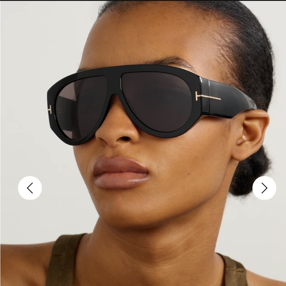 New Tom Ford Gino Black Oversized Sunglasses
